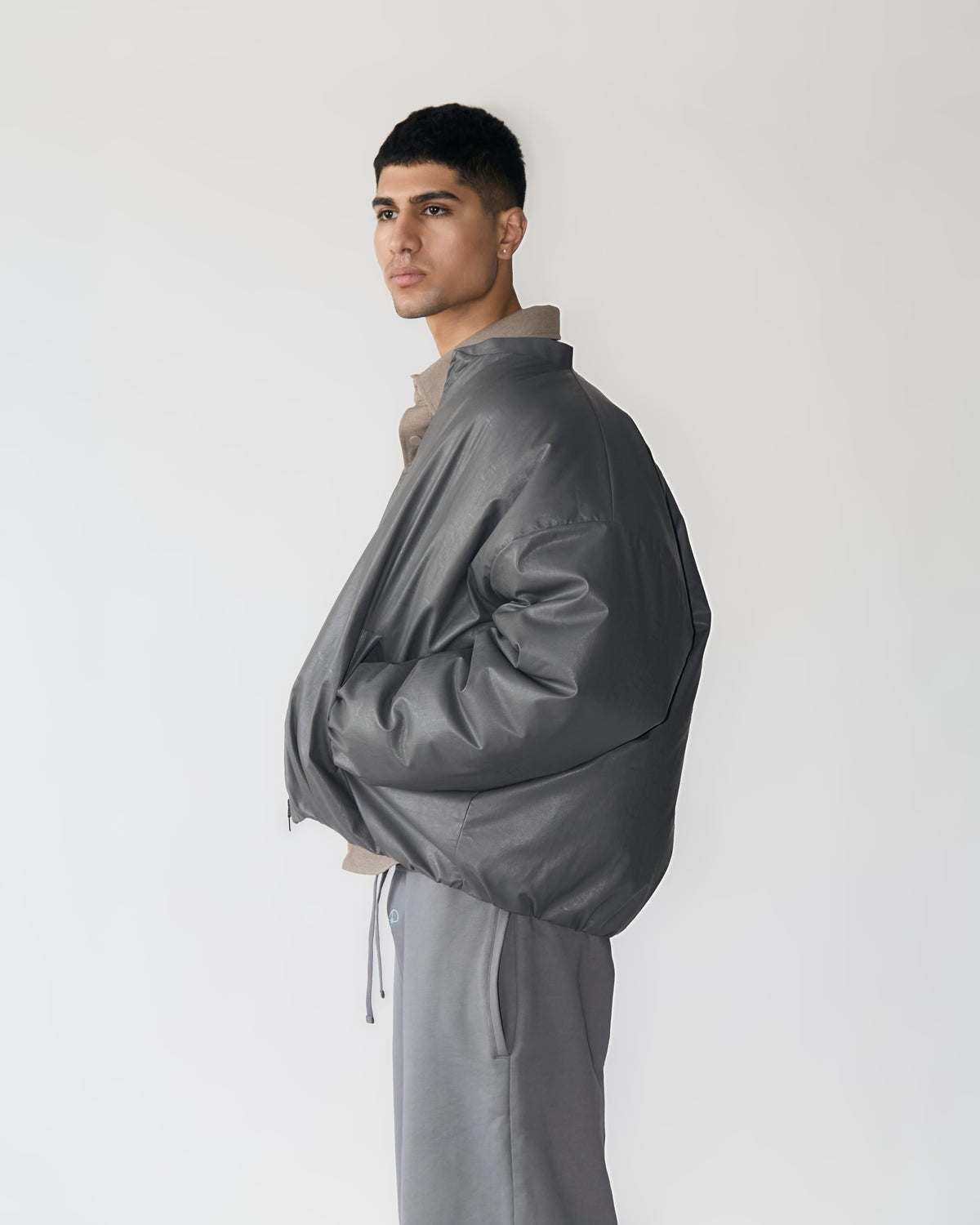 Wearing XXL bomber